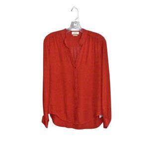 L'AGENCE Long Sleeve Semi Sheer Silk Button Down Blouse Top Size XS